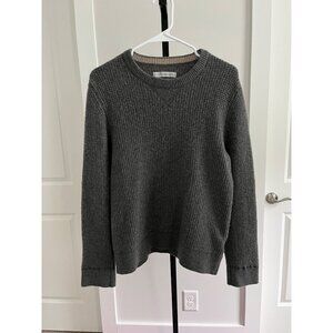 Outerknown Waffle Knit Cashmere Sweater in Grey Size L